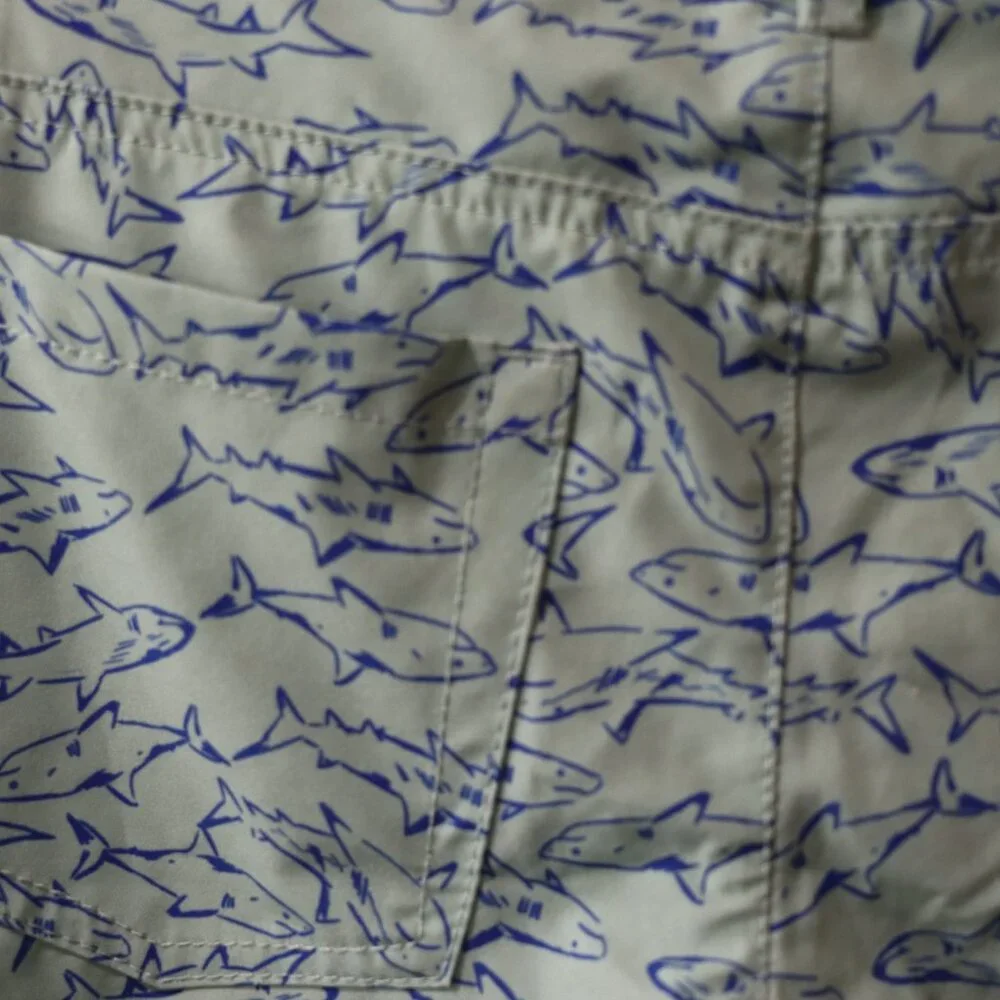 Cat & Jack Boys Shark Print Swim Trunk Shorts 10 - Picture 6 of 8